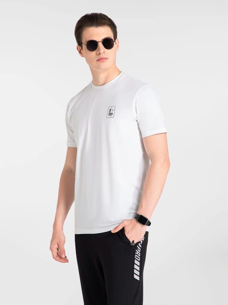 AH White Round Neck (Cotton) view 4