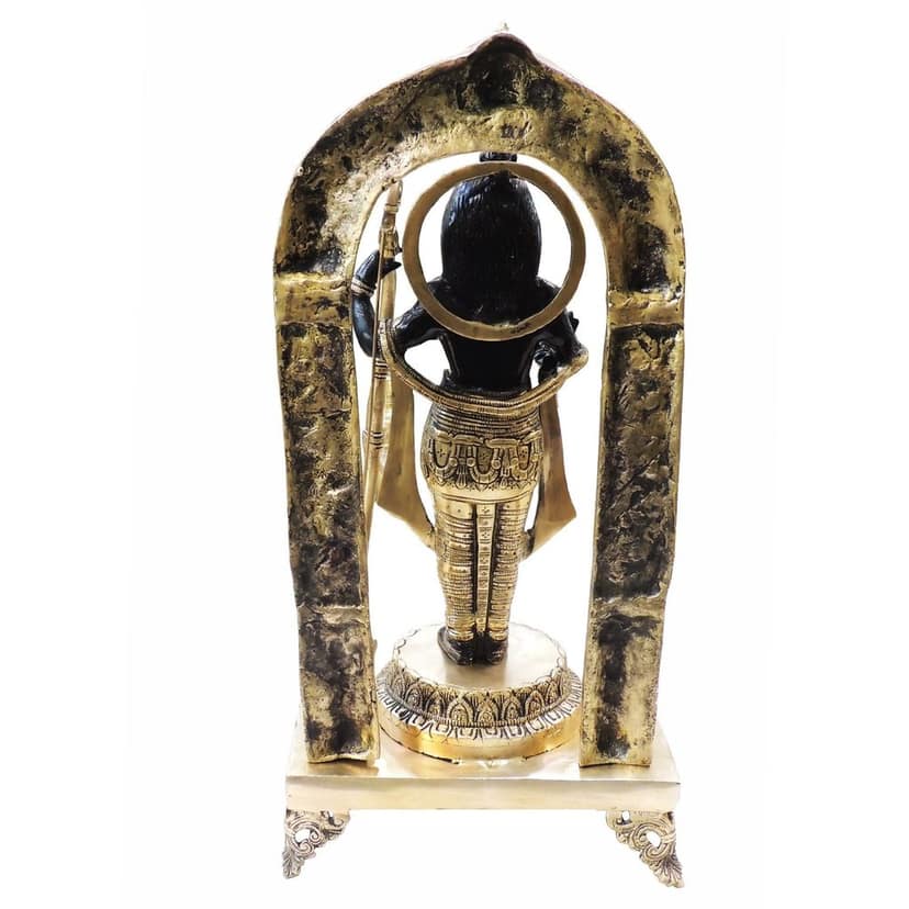 Black Finish Brass Ram Lalla Murti for Puja, Height : 11.7 Inch (BSMAS1738 T) view 3