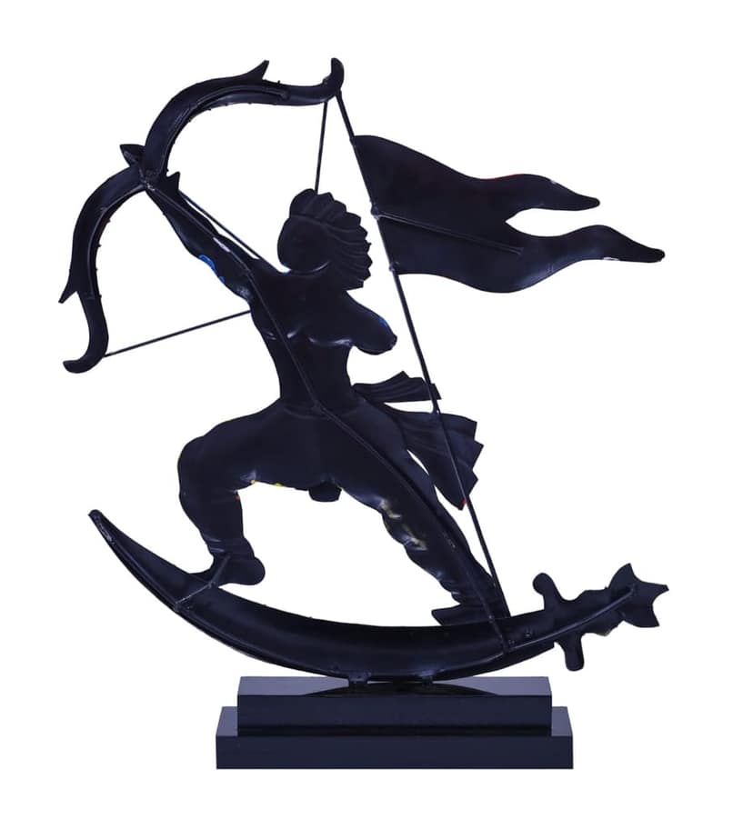 Asthetic Statue of Veer Shri Ram Metal Art Sculpture | Modern Arts Home Office Restaurant Decor | Table Decorative Multicolor Spiritual Showpiece view 2