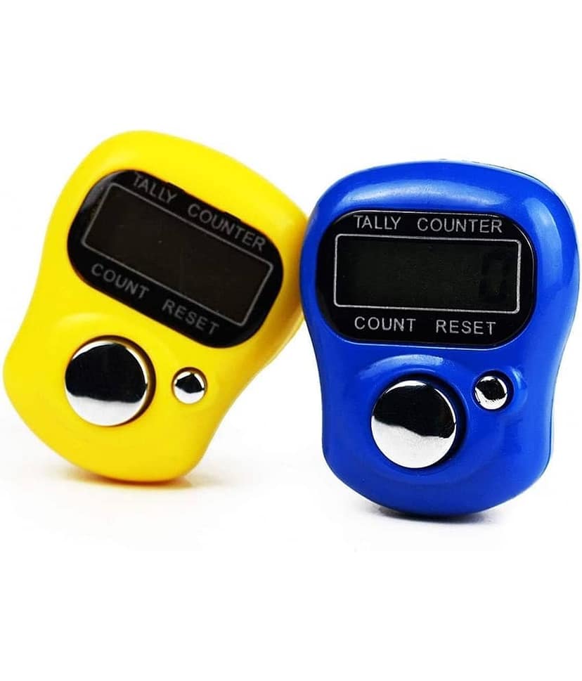 THRIFTKART - Counting machine 2PC Digital Finger Ring Tally Counter – Hand Counter for Mantra Jap, Cricket Umpire, Vehicles, Visitors & Counting | Portable Multi-Use Tally Machine (Multicolor)