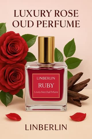 Rose Oud Perfume | Ruby | Long Lasting Luxury Floral Perfume for Men & Women by LinBerlin