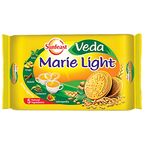 Sunfeast Veda Marie Light Biscuits - With 5 Natural Ingredients, Tea Time Partner, 250 g