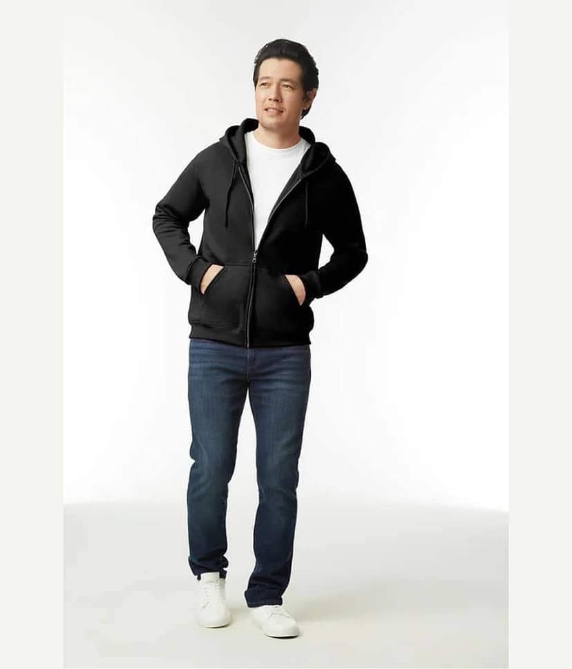 Gildan Cotton Hooded Men's Sweatshirt - Black ( Pack of 1 ) view 4