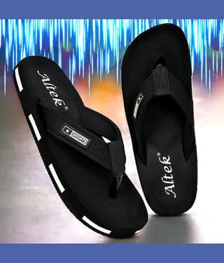 Altek Black Men's Massage Flip Flop