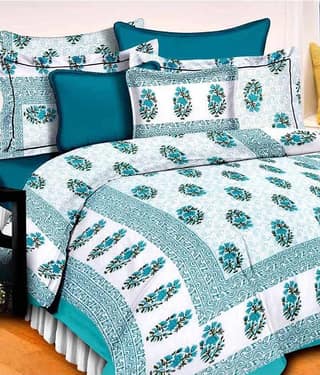 Uniqchoice Cotton King Bedsheet ( Green )