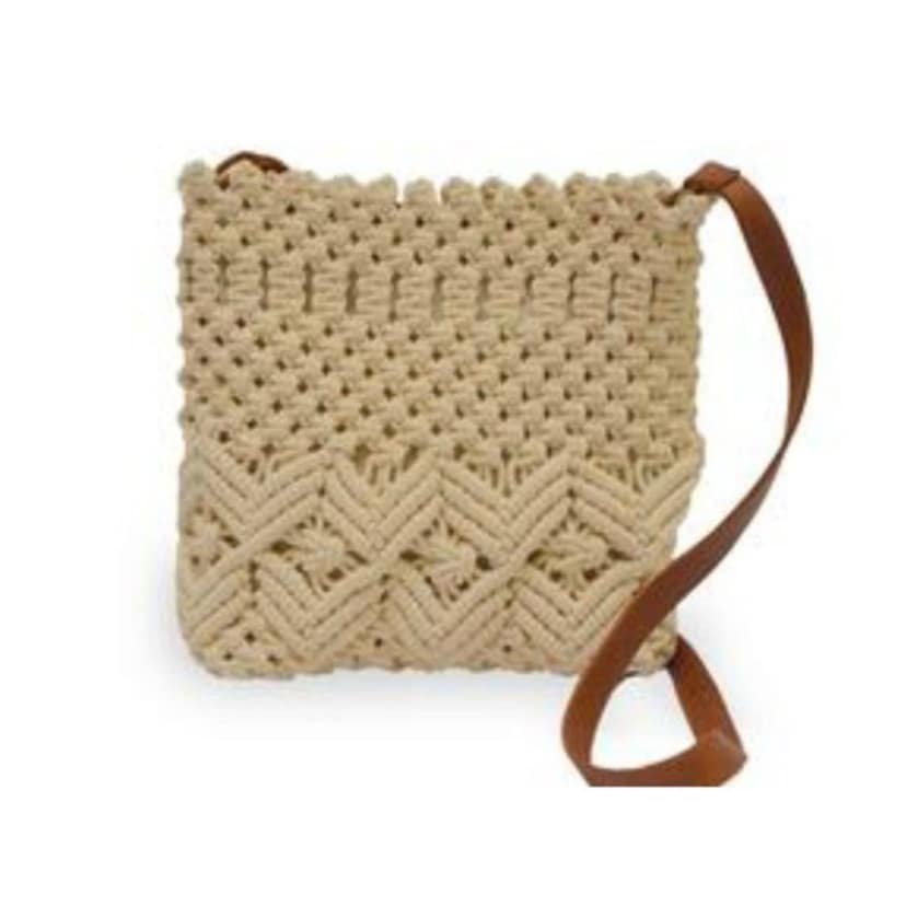 Hand-Knotted Macrame Crossbody Bag view 2