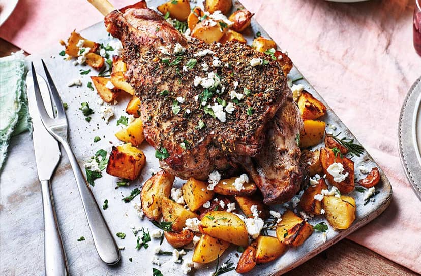Roasted lamb with rosemary juice