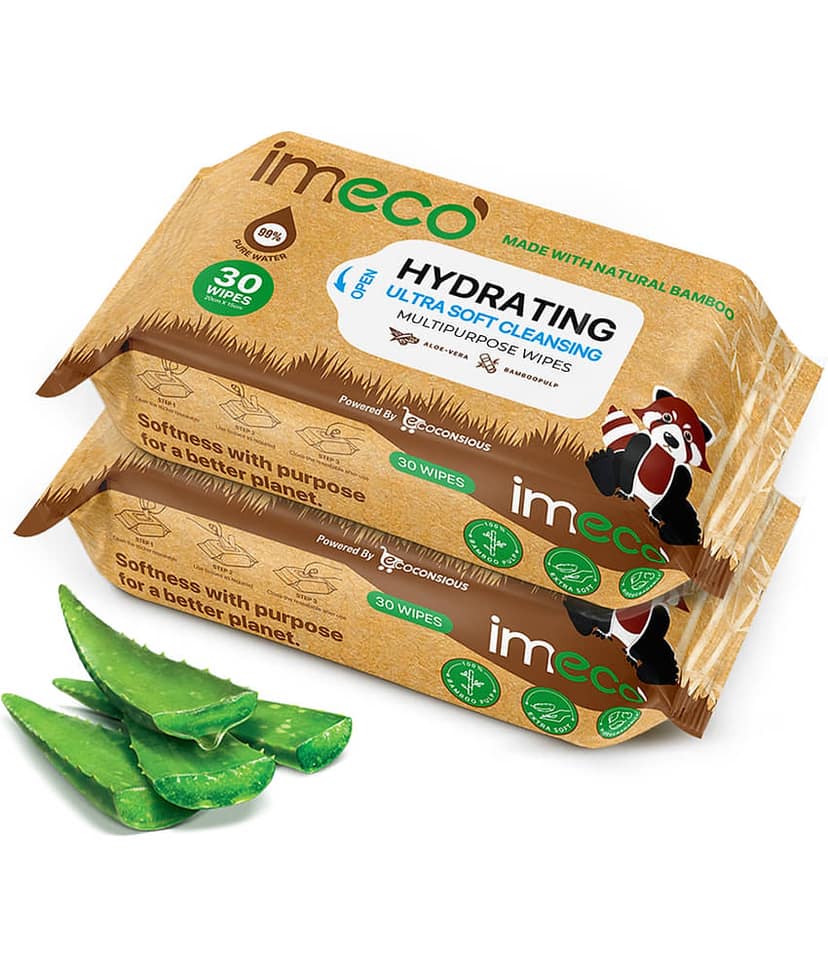 IMECO IMECO Bamboo Wet Wipes 30 Pulls - Pack of 2 Wet Wipes ( 60 Pcs )