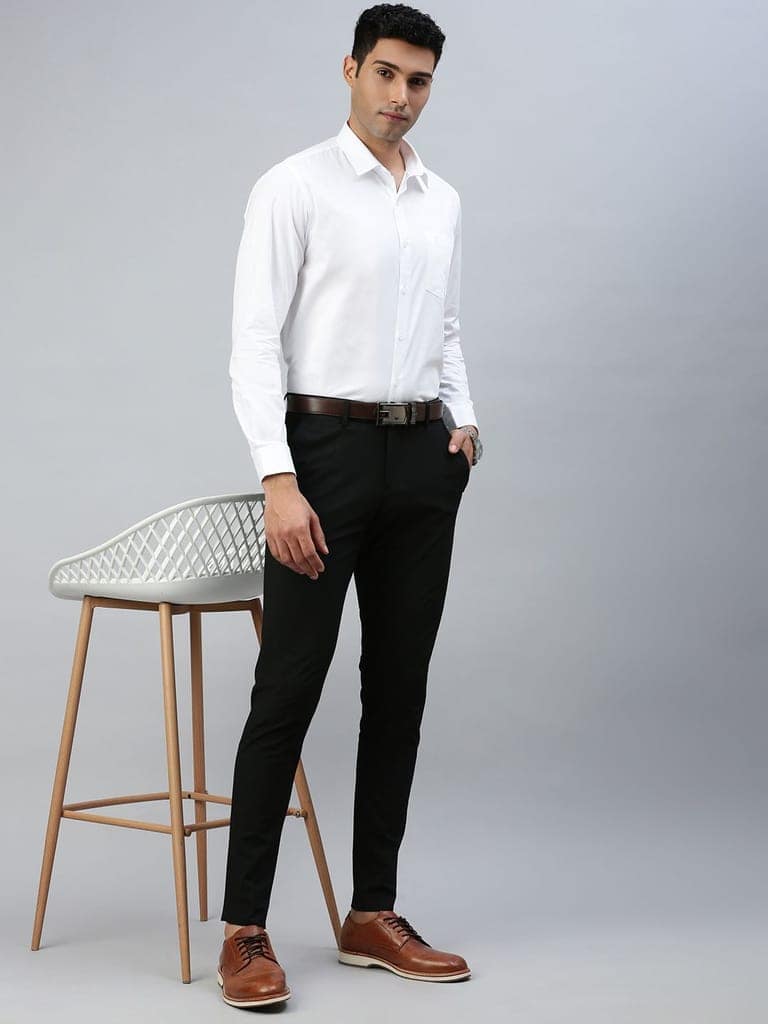 Mens 100% Cotton White Shirt Full Sleeves Cool Cotton view 5