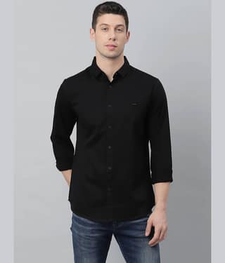 Dennis Lingo - Black 100% Cotton Slim Fit Men's Casual Shirt ( Pack of 1 )