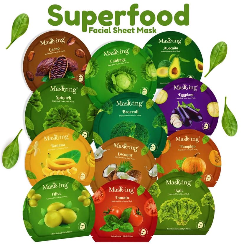 Superfood Tomato facial sheet mask for glowing Skin and Hydrating, Pack of 4 view 3