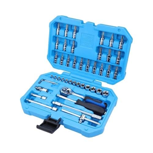 Taparia SA46 Socket Set, 1/4 Inch Drive, 46 Pieces | Chrome Vanadium Steel Sockets & Bits | Professional Mechanic & Home Tool Kit. Suited for Professionals, Workshops, Industries and DIY. view 2