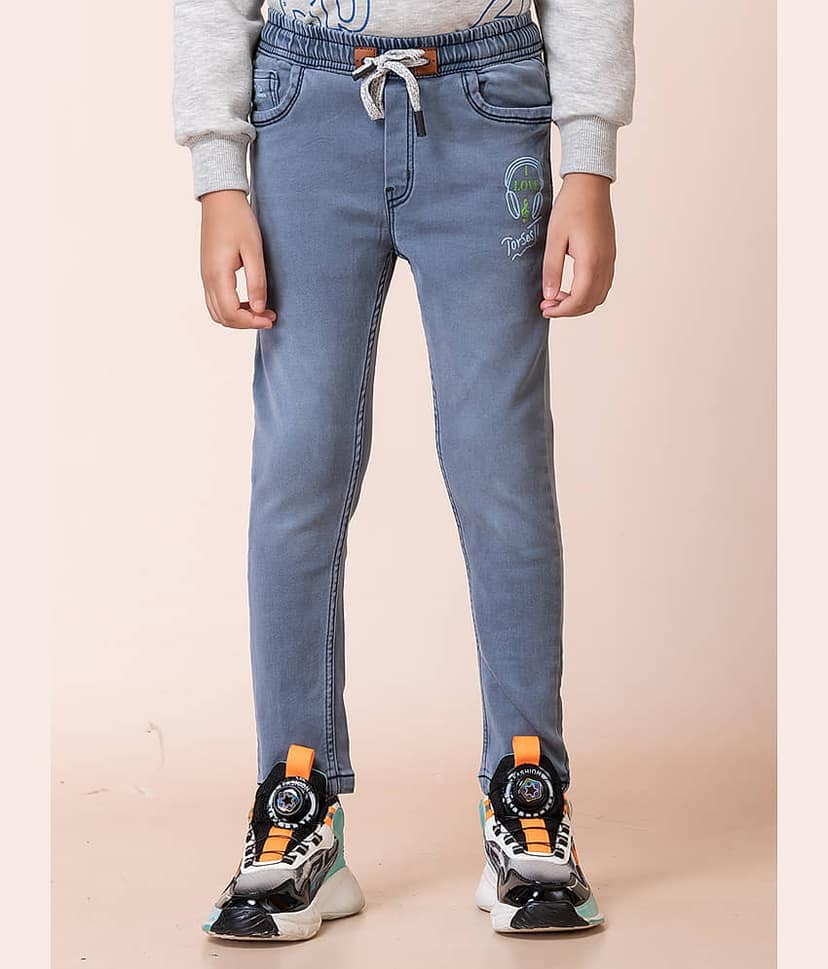 Aflash Pack of 1 Boys Cotton Blend Jeans ( Gray )