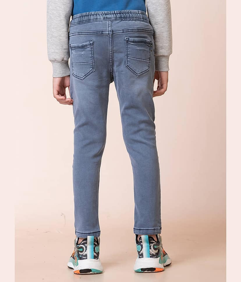 Aflash Pack of 1 Boys Cotton Blend Jeans ( Gray ) view 2