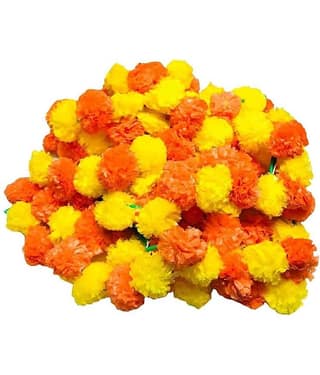 RealPBR - Orange Marigold Artificial Garland ( Pack of 10 )