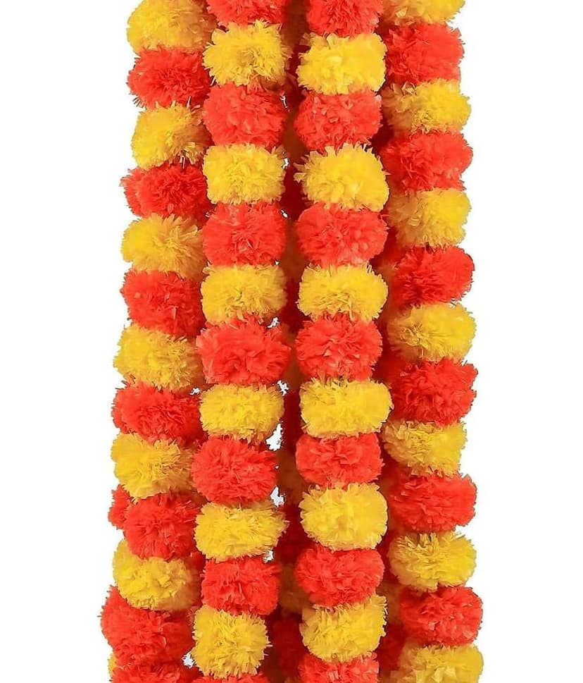 RealPBR - Orange Marigold Artificial Garland ( Pack of 10 ) view 2