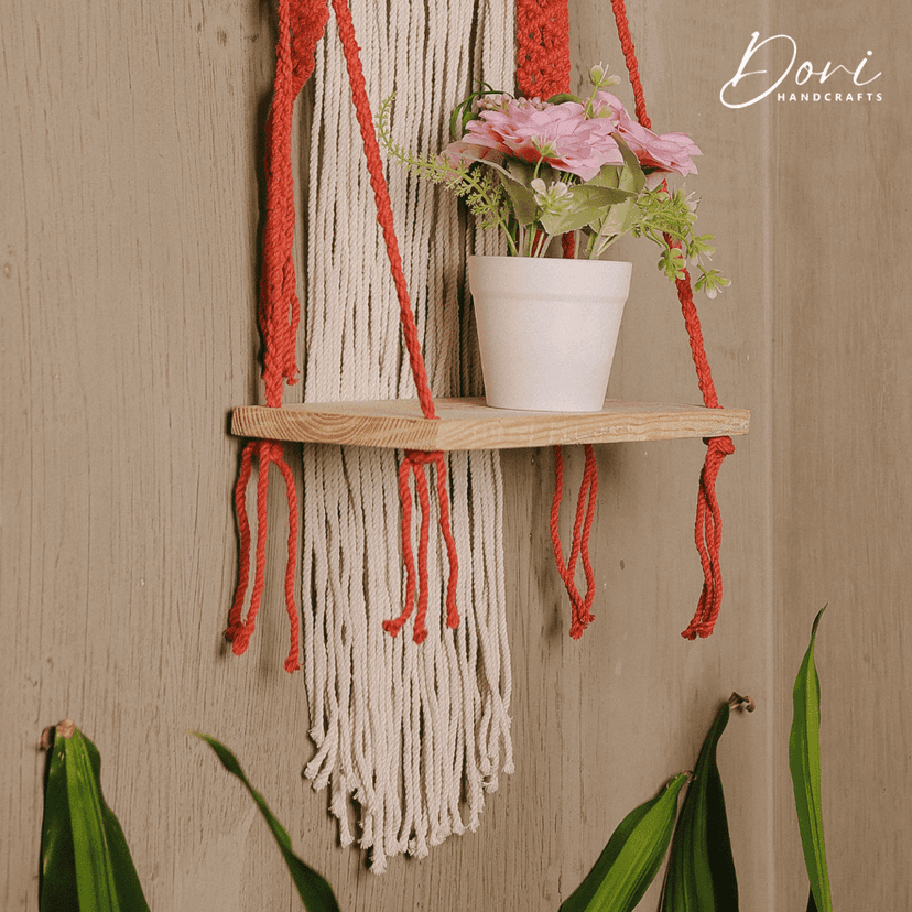 Macrame Wall hanging Shelf view 2