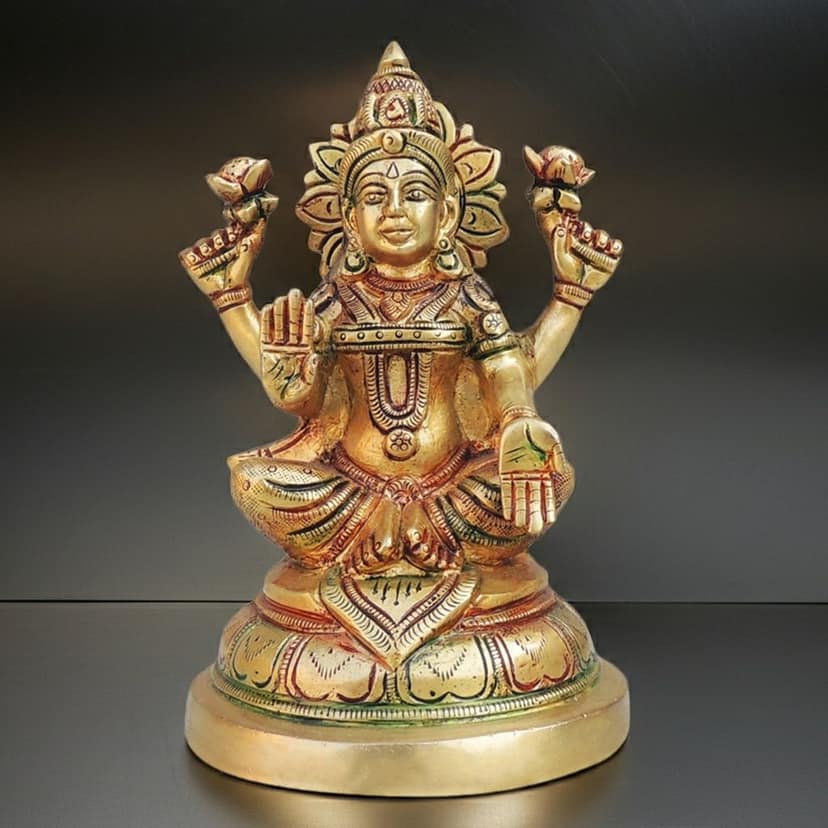 Brass Showpiece Laxmi Ji God Idol Statue (BSMAS1432 L)