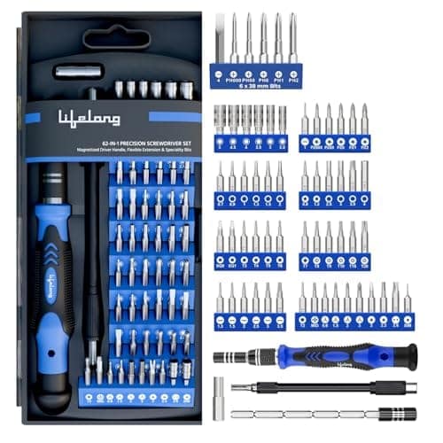 Lifelong 62 in 1 Magnetic Precision Screwdriver Set, Tool Kit for Home | Multipurpose - Furniture & Electronic Repair | Extendable & Flexible Shaft for Hard-to-Reach Places | Laptops, Phones (LLETK09) view 2