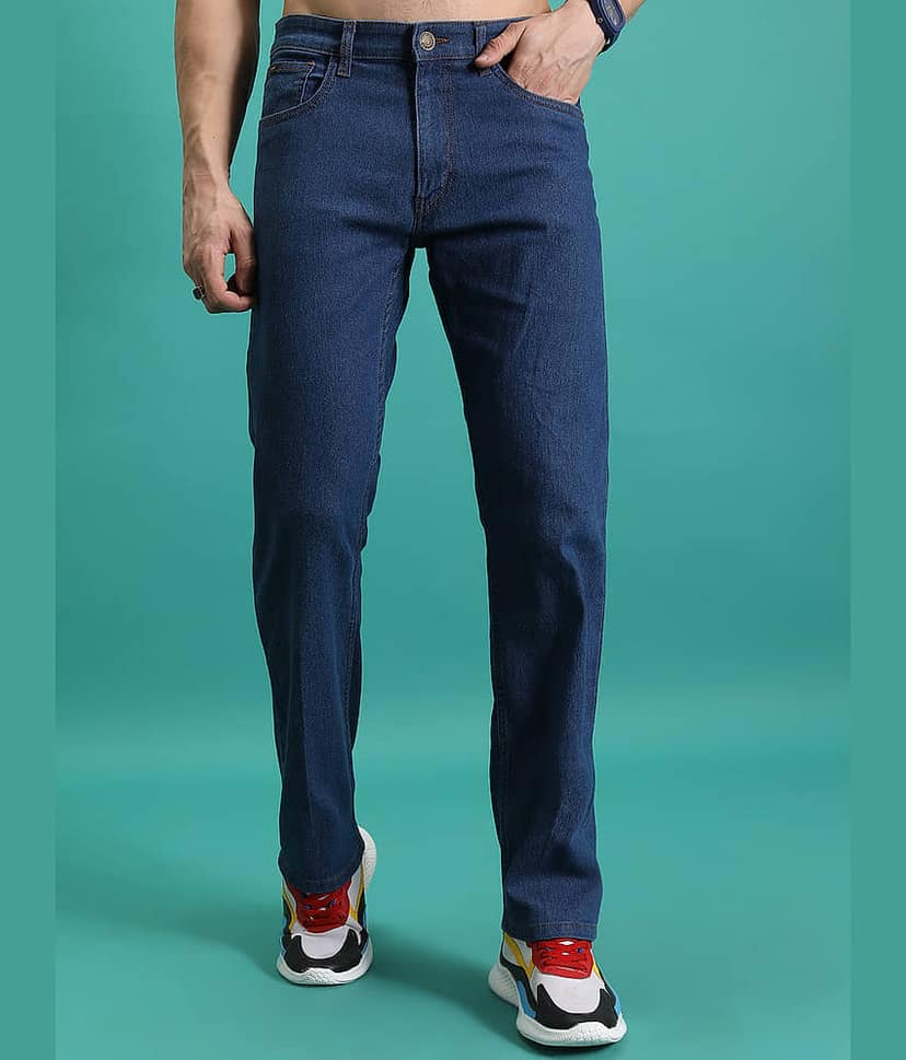 Highlander Straight Solid Men's Jeans - Blue ( Pack of 1 )