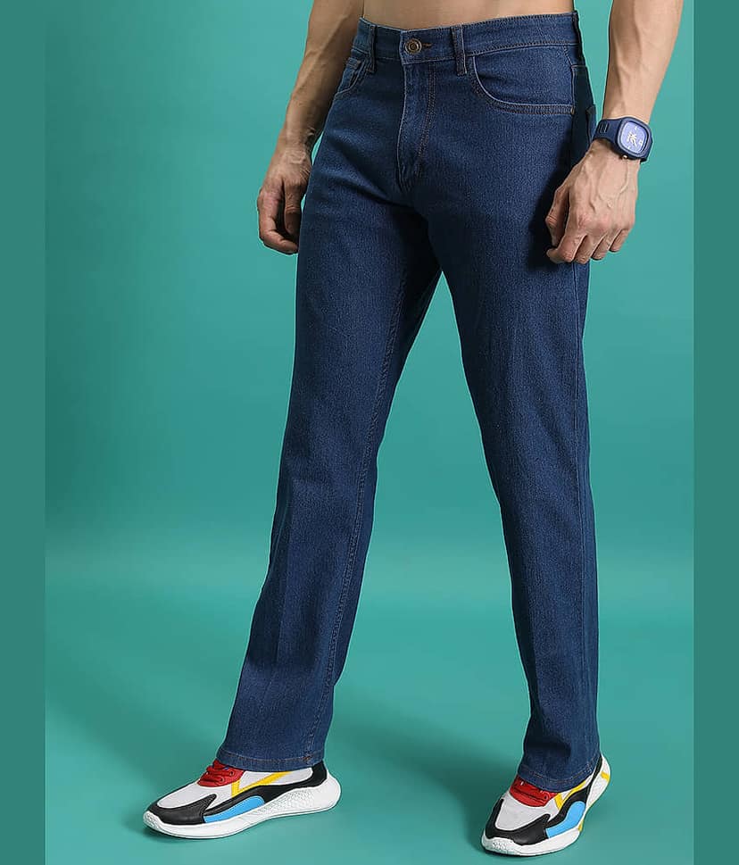 Highlander Straight Solid Men's Jeans - Blue ( Pack of 1 ) view 4