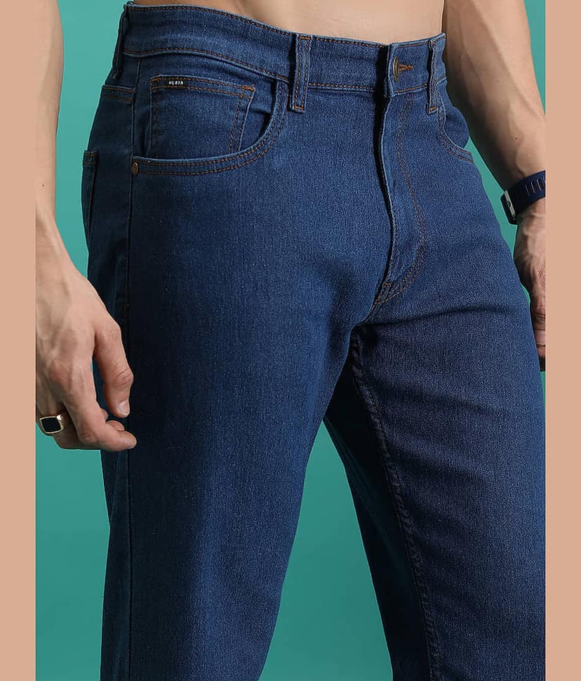 Highlander Straight Solid Men's Jeans - Blue ( Pack of 1 ) view 5