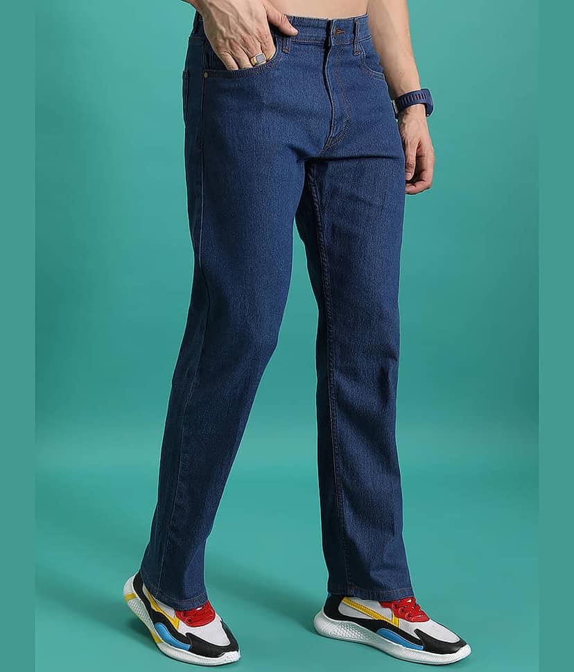 Highlander Straight Solid Men's Jeans - Blue ( Pack of 1 ) view 6