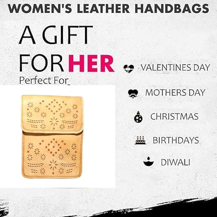 Bhakri Devi Handicrafts Made of Leather with Attachable Shoulder Strap Sling Bag For Women & Girls view 3