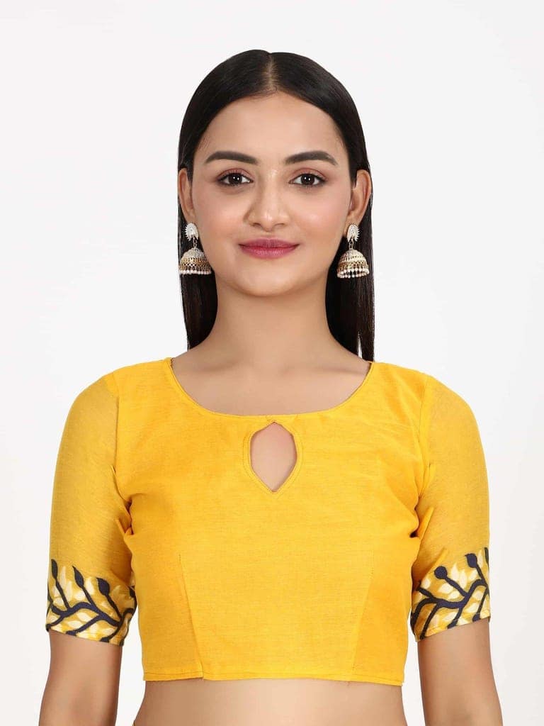 Women's Pure Cotton Woven Jamdani Yellow Saree view 4