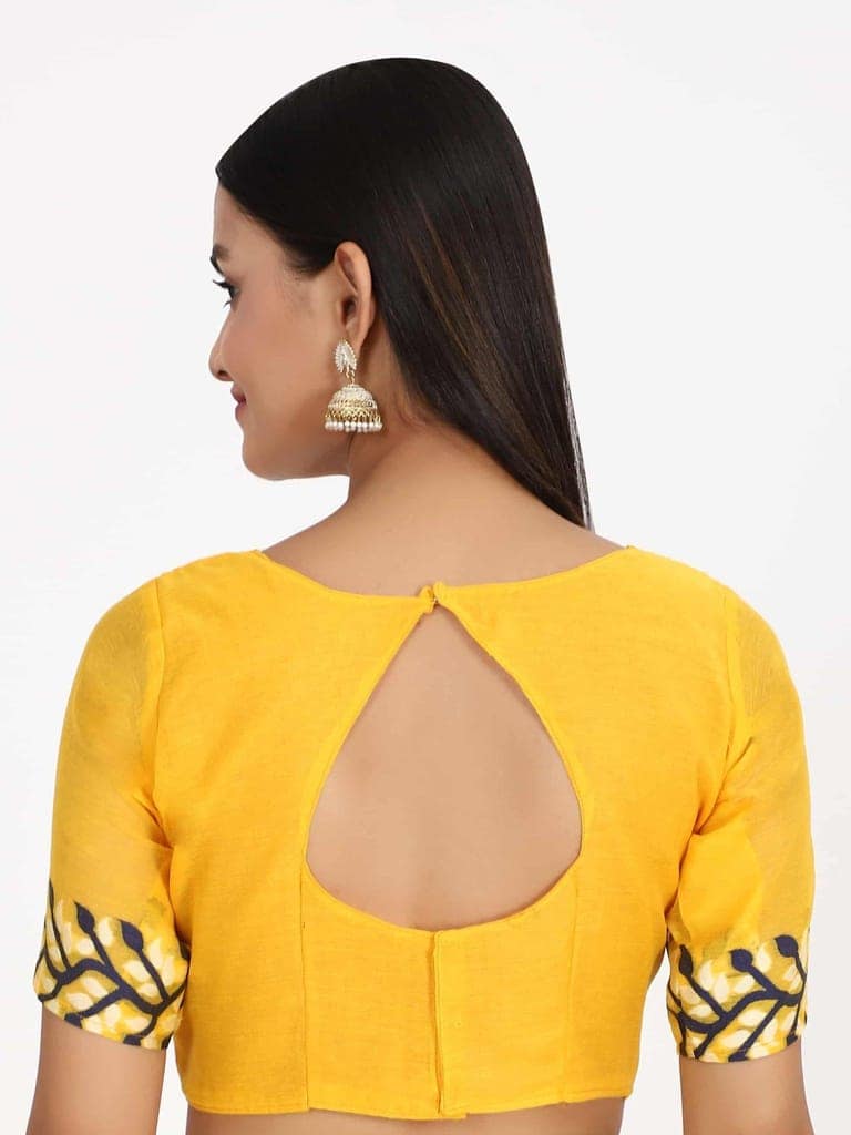 Women's Pure Cotton Woven Jamdani Yellow Saree view 5
