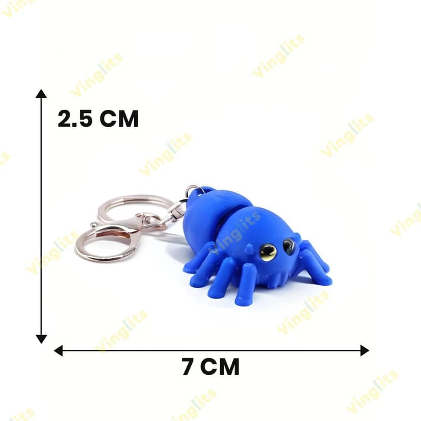 Vinglits Bugsy & Scaly 3D Printed Keychains – Articulated Animal Toys, Pocket-Friendly Keyrings, Stress Relief Desk Toys for Kids & Adults, Collectible Accessories (Spider - Jhili, Medium) view 4