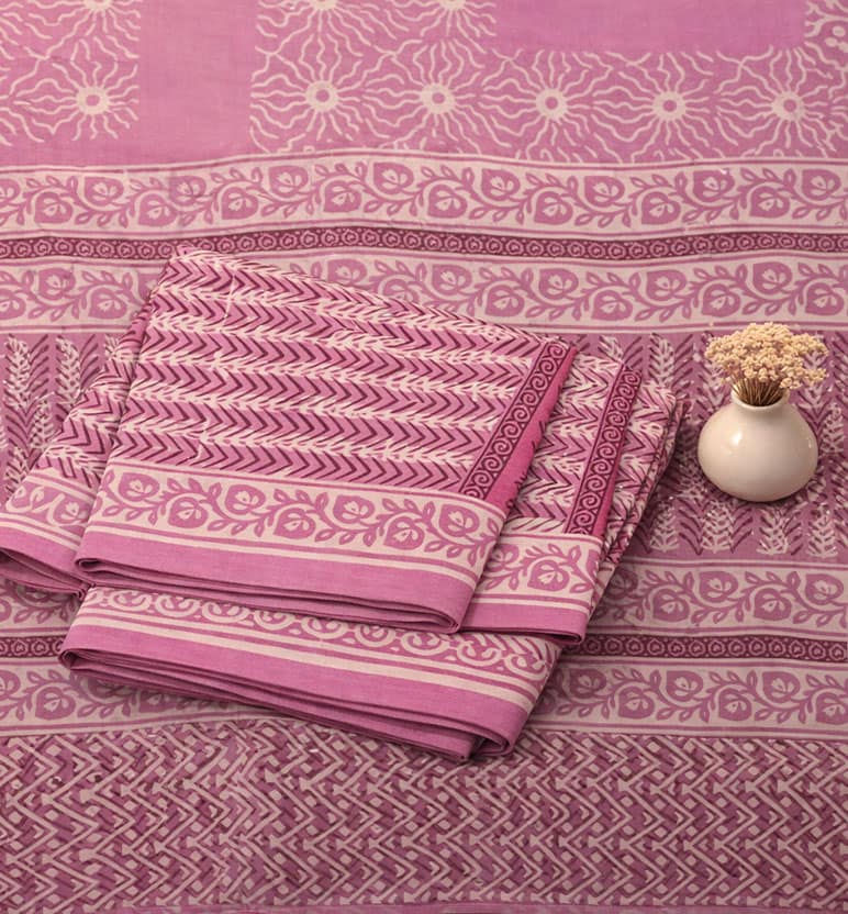 Handcrafted Dabu Print Cotton Dress Material – 3 Piece Set