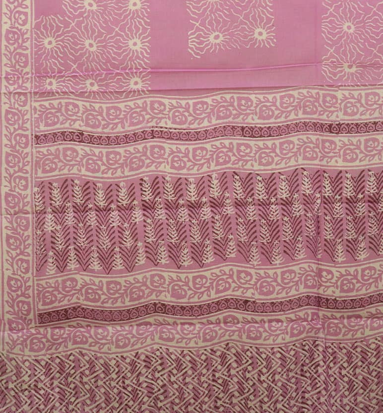 Handcrafted Dabu Print Cotton Dress Material – 3 Piece Set view 5