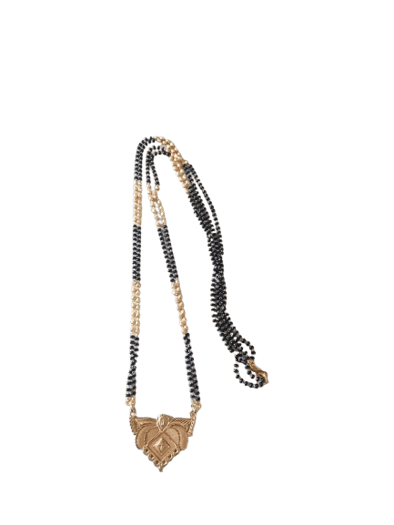 Traditional Indian Mangalsutra Gold Plated Black Beads Necklace for Women view 2