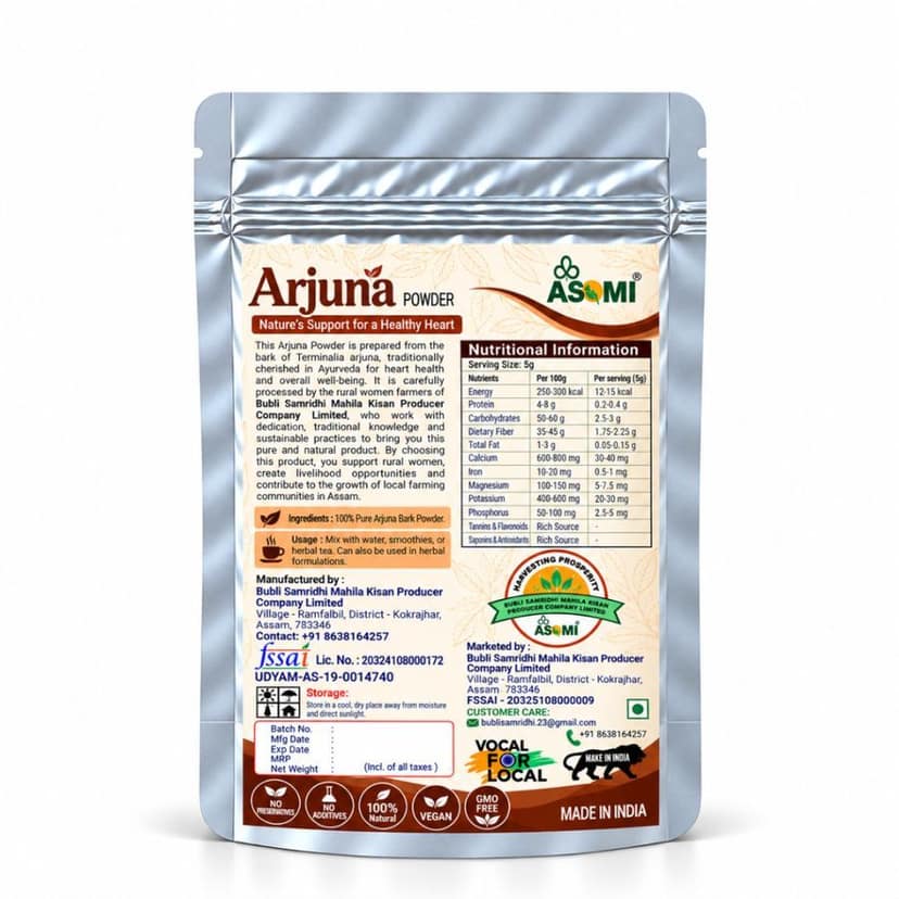 Arjuna Powder - 100 gm - One stand-up pouch view 2