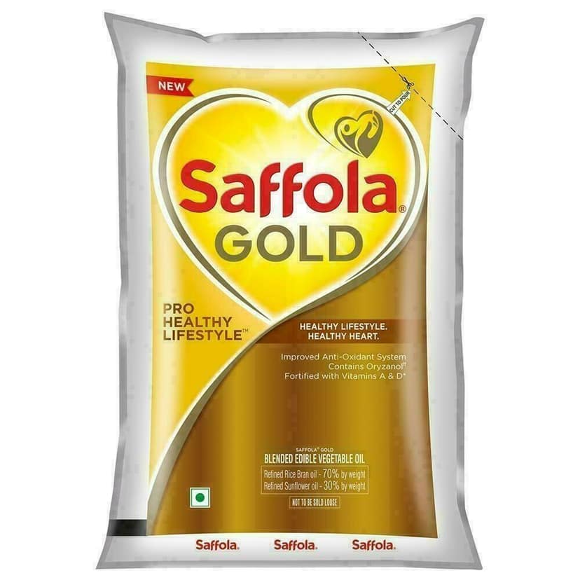 Saffola Gold Pro Healthy Lifestyle RiceBran Based Blended Oil 1 L