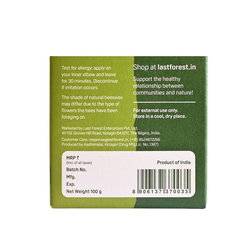 Last Forest Beeswax Soap (100gm), Herbal Bathing Soap for Glowing Skin, Handcrafted, Handmade, 100% Natural Ingredients, Moisturizing, Natural Beeswax, Bathing Soap for Men & Women (Lemongrass) view 6
