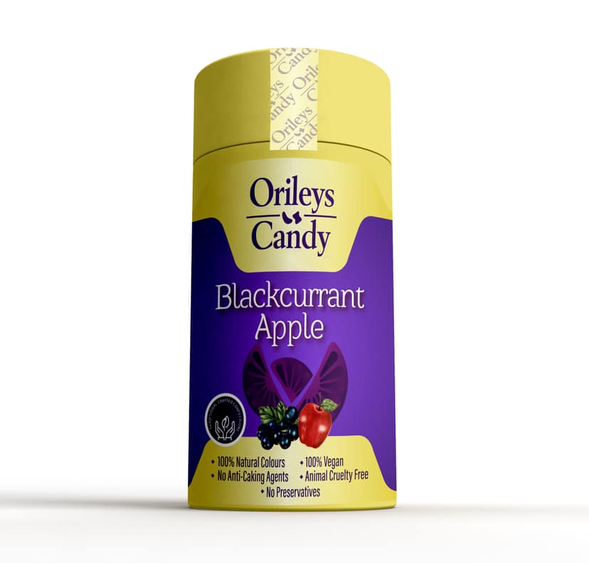 Orileys Candy - Blackcurrant Apple - Round Tin, 250 gm