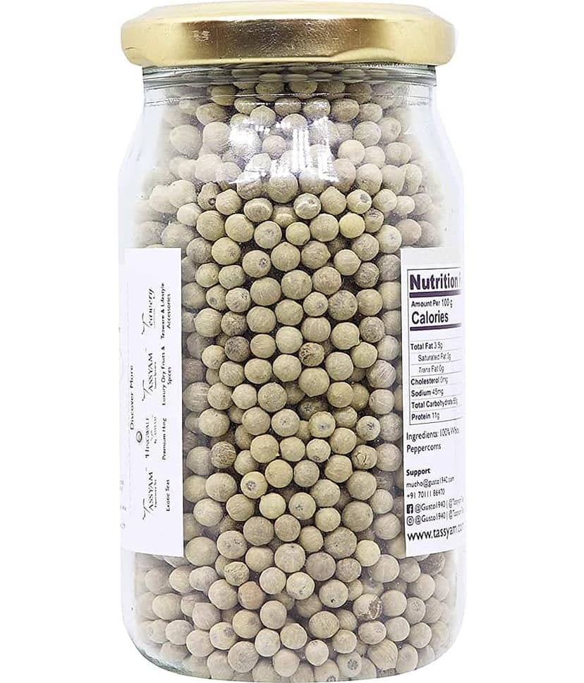 Tassyam White Peppercorns 200 gm Pack of 2 view 4