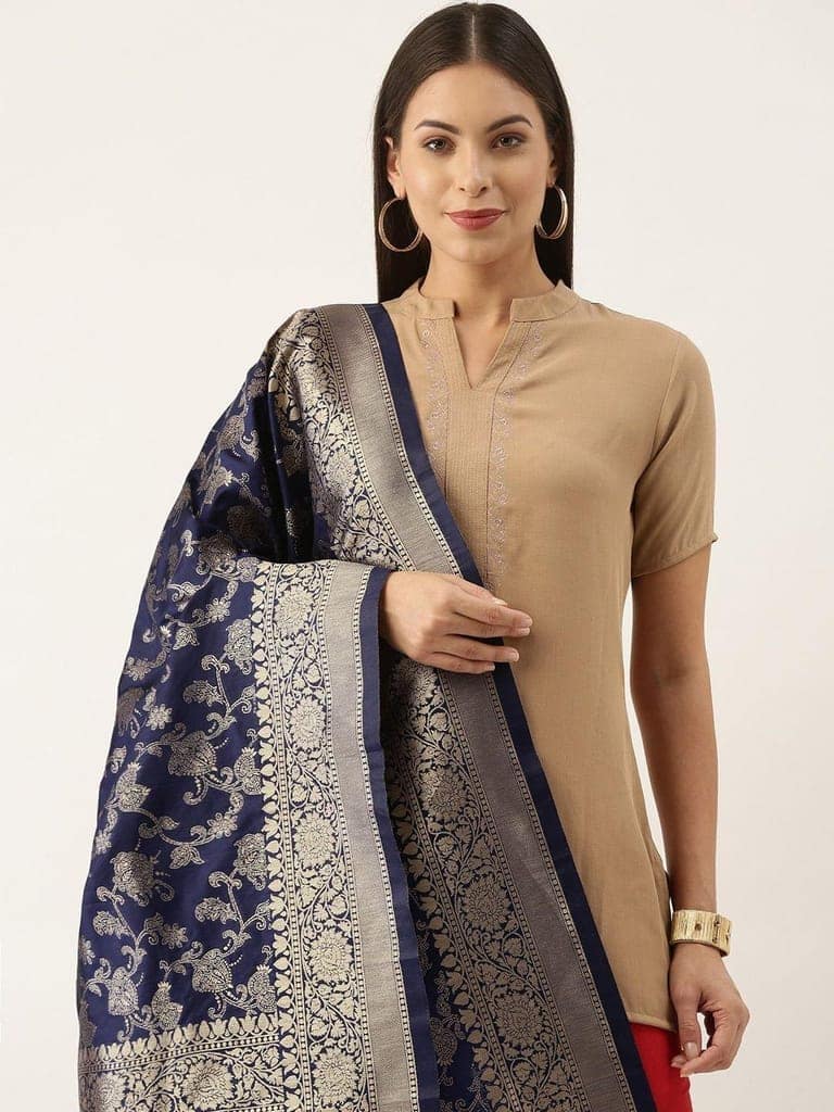 Women's Fancy Woven Banarasi Silk Dupatta view 2