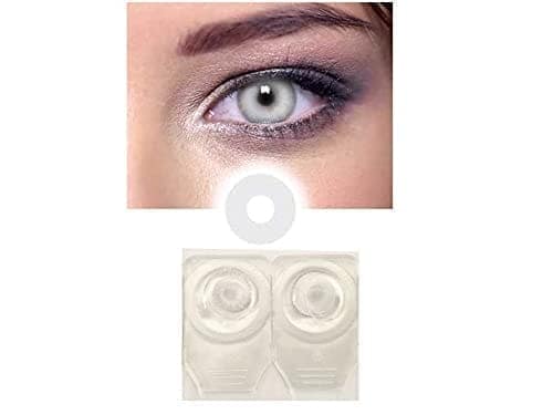 WHITE MD SPARKLE MONTHLY COLOR CONTACT LENS WITH CASE,LENS HOLDER AND 80ML SOLUTION (PACK OF 1 PAIR)