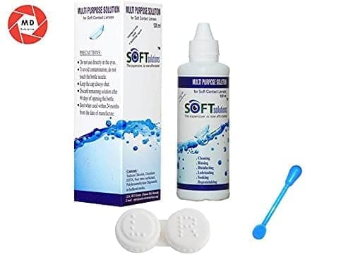 WHITE MD SPARKLE MONTHLY COLOR CONTACT LENS WITH CASE,LENS HOLDER AND 80ML SOLUTION (PACK OF 1 PAIR) view 2