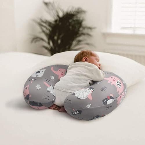 Proliva Feeding Pillow for New Born Baby with Detachable Cover Breast Feedin, Maternity Nursing Pillow for Breastfeeding Set of Support for Baby Feeding Pillow Mom Home (ANI-Greys-A2) Proliva Feeding Pillow for New Born Baby with Detachable Cover Breast view 2