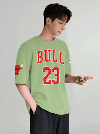 SCOTT FINCHER Men's Chicago Bulls Jersey Inspired Graphic Printed T-Shirt : AA(ARN)LGREEN_79