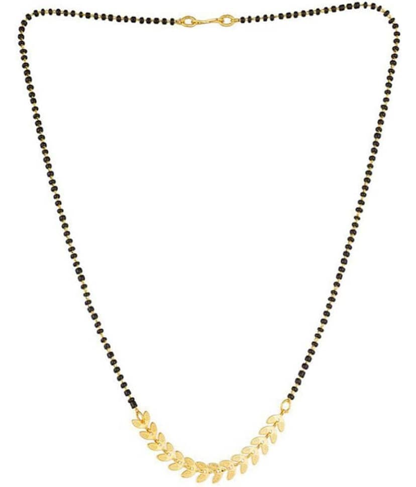 Shankhraj Mall Gold Plated Chain Black Bead Chain Mangalsutra For Women -100125 view 2