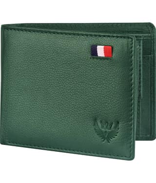 Lorenz Green 100% Leather Men's RFID Wallet ( Pack of 1 )