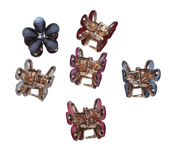 Floral Claw Hair Clips - Set of 6 view 3