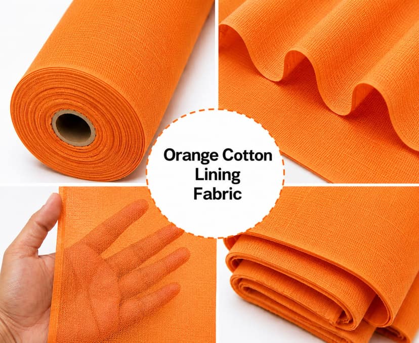 Orange Cotton Lining Fibre (Chhota Panna), Orange Cotton Lining Fabric (Chhota Panna), Orange Lining Cloth (Chhota Panna), Soft Orange Cotton Lining (Chhota Panna), Orange Garment Lining Fabric (Chhota Panna) view 4