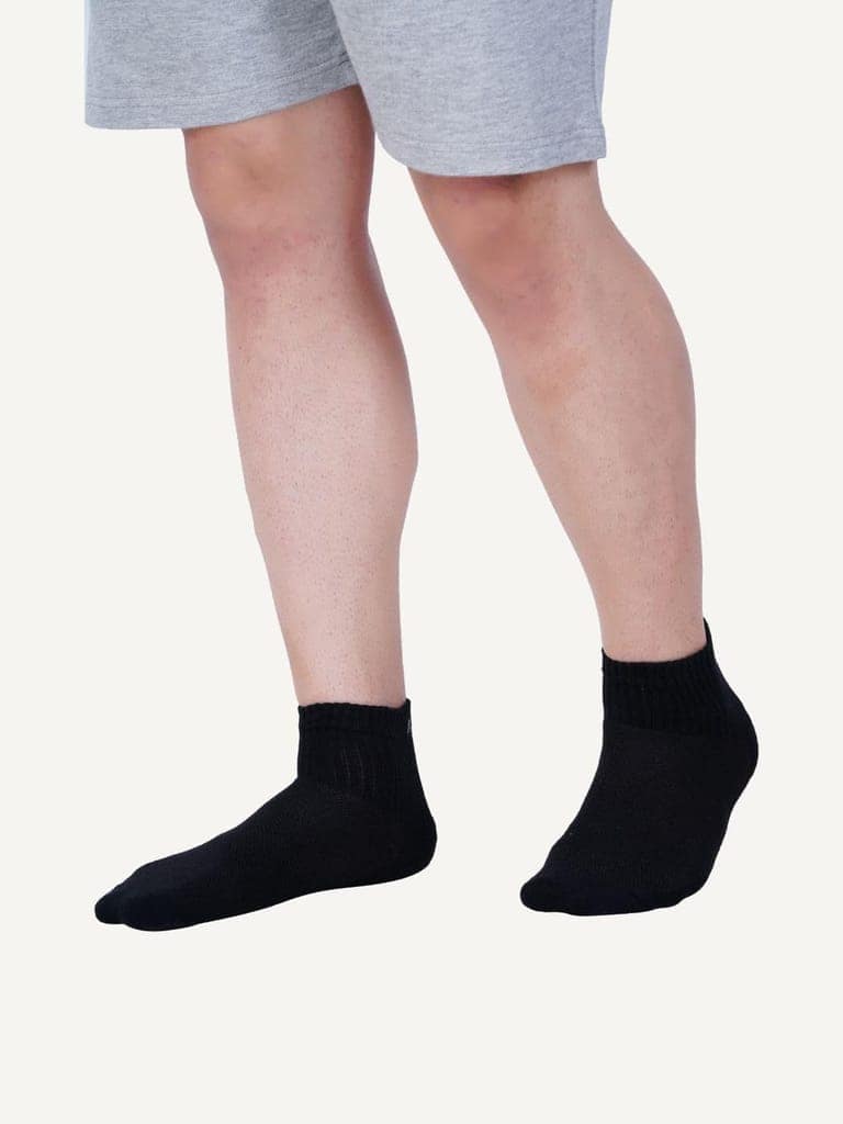 AirGarb Premium Cotton Cushioned High Ankle Socks Pack of 4 - HA4G2BL2 (Free Size) Multi Color view 5