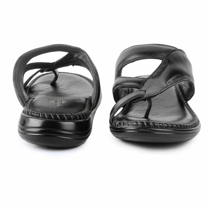 FEATHER LEATHER Men's Genuine Leather Formal Comfortable & Fashionable Flip Flops Slipper | Casual Indoor/Outdoor/Cross Strip Chappal view 4